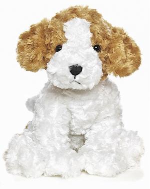Teddy Hund, vit/brun/svart (40cm) - Teddykompaniet